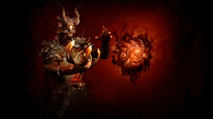 Diablo IV: A demon conjures a fiery orb
