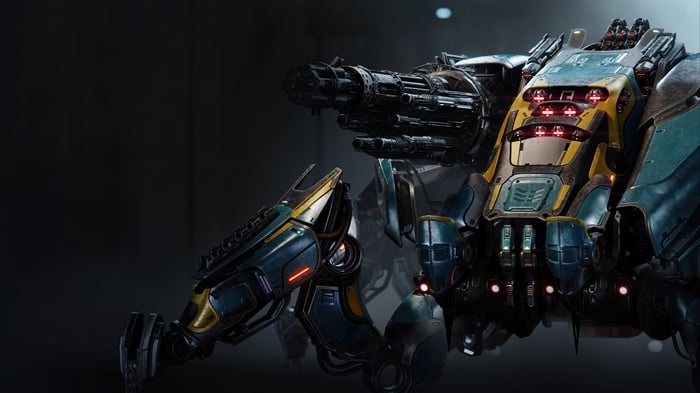 Steel Hunters Robot with Gatling Gun