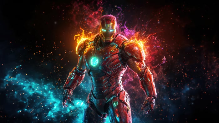 Iron Man in 4K with Cosmic Background