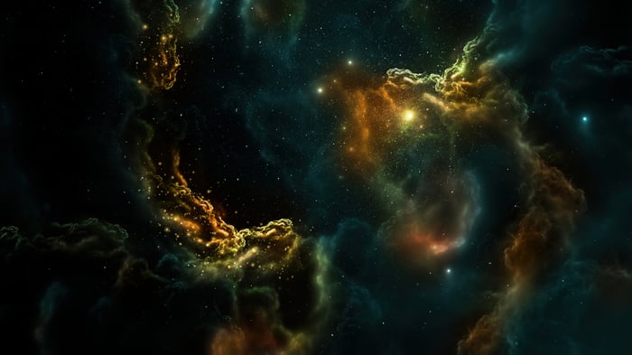 Colorful Nebula and Stars in Space 4K