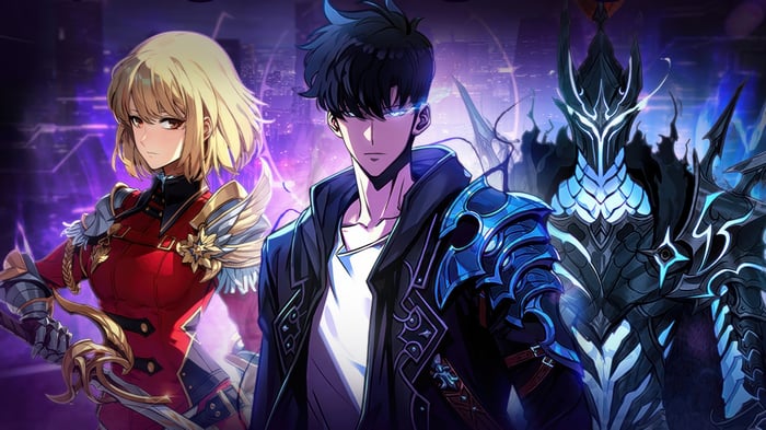 Sung Jin-Woo, Cha Hae-In, and Shadow Monarch in Solo Leveling: ARISE 4K