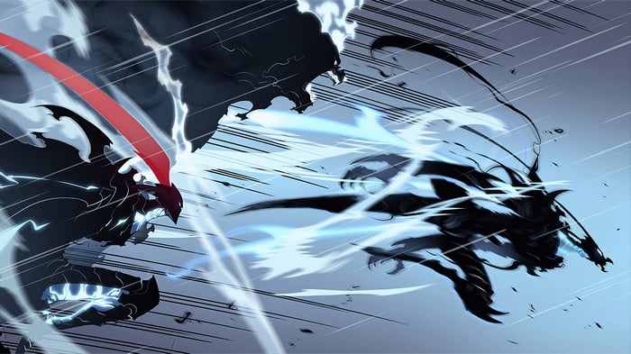 Solo Leveling: Igris and Beru in Battle