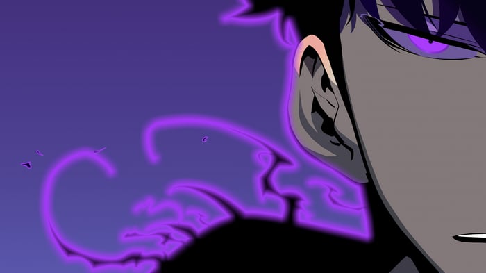 Sung Jin Woo with purple aura in 4K
