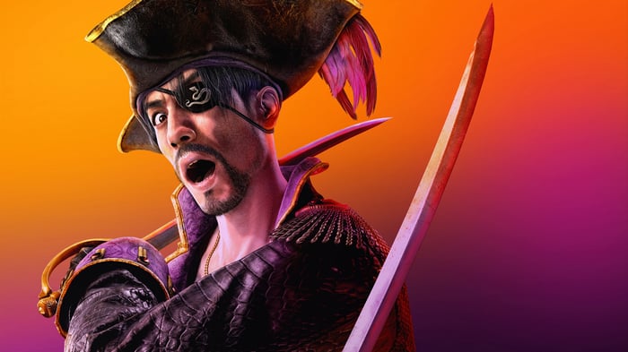 Goro Majima as a Pirate in Like a Dragon: Pirate Yakuza 4K