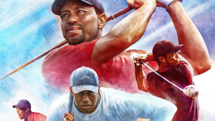 PGA Tour 2K25 Video Game Cover Art Featuring Tiger Woods