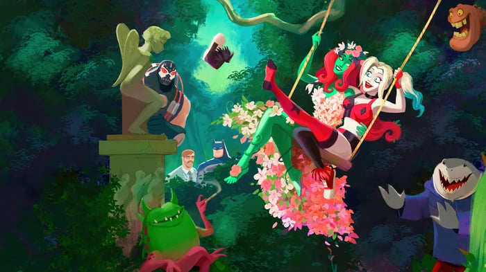 Harley Quinn, Poison Ivy, Bane, Batman, King Shark 4K