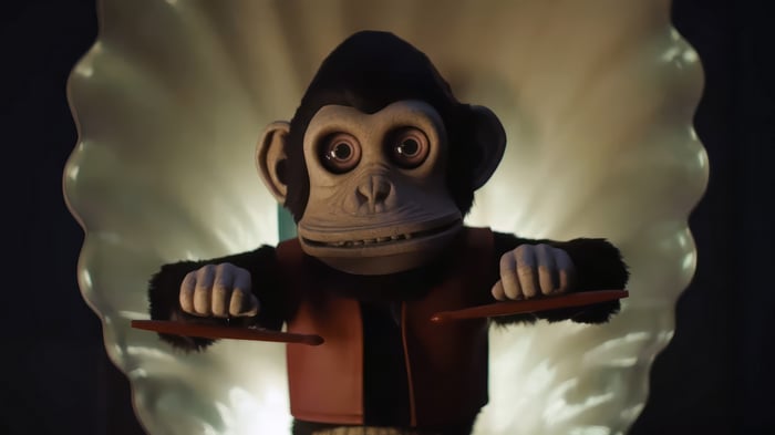 Horror Monkey Toy with Drumsticks