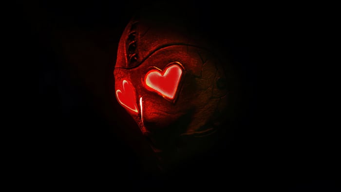 Horror Mask with Heart Eyes 4K