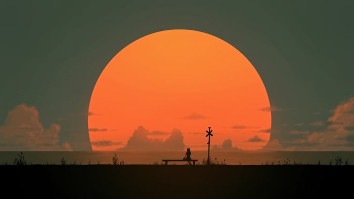 Minimalist Sunset Scenery 4K