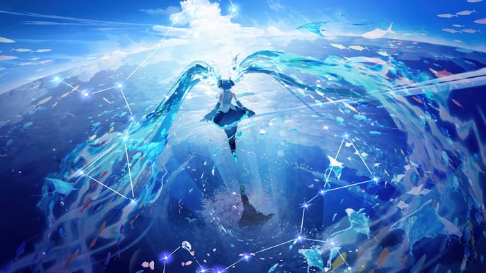 Hatsune Miku 4K Anime Girl Underwater