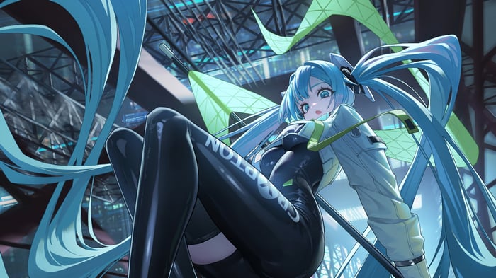 Hatsune Miku in futuristic outfit 4K