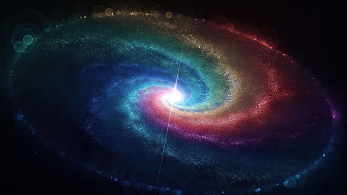 Colorful Spiral Galaxy in Space 4K