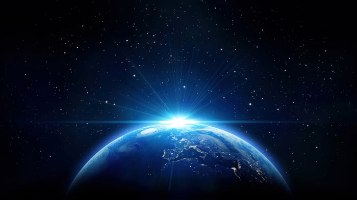 Earth Sunrise in Space 4K