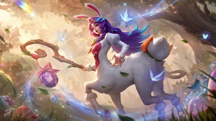 Cottontail Lillia in League of Legends Splash Art 4K