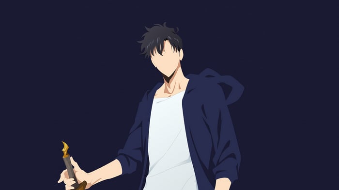 Sung Jin-Woo from Solo Leveling holding a sword