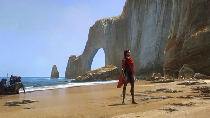 Mel from League of Legends on a beach