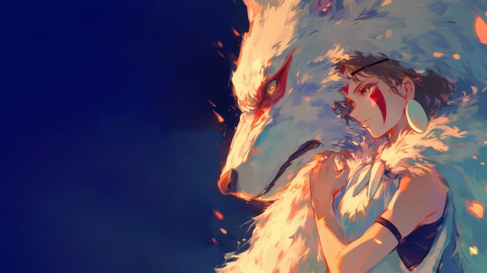 Princess Mononoke and Wolf 4K