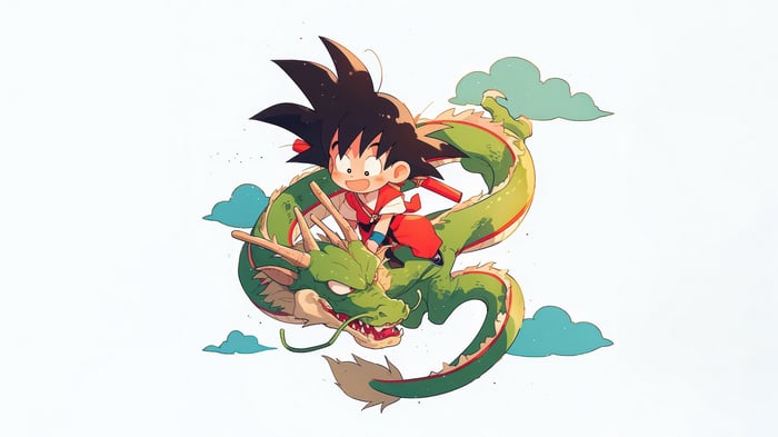 Goku Rides Shenron in Dragon Ball 4K