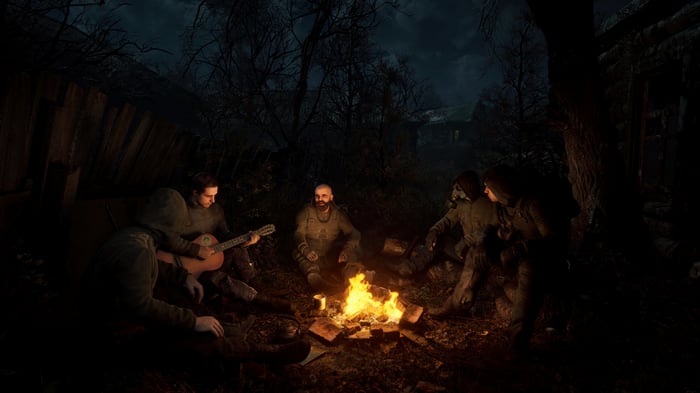 S.T.A.L.K.E.R. 2 Heart of Chernobyl campfire scene