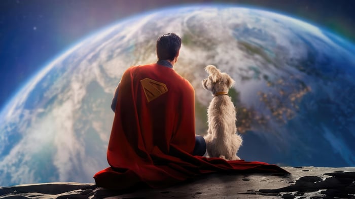 Superman and Krypto on the Moon 4K