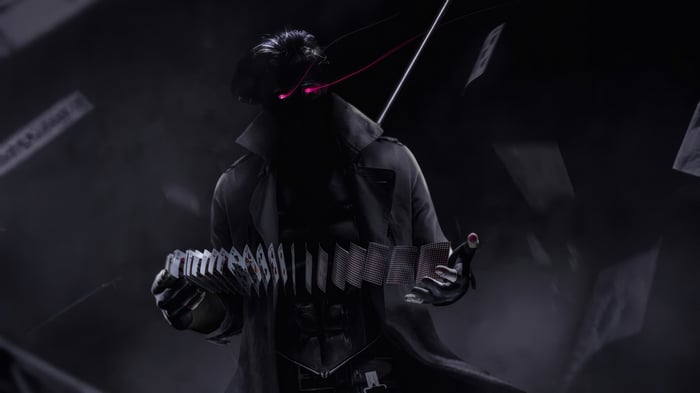 Gambit from Marvel holding cards