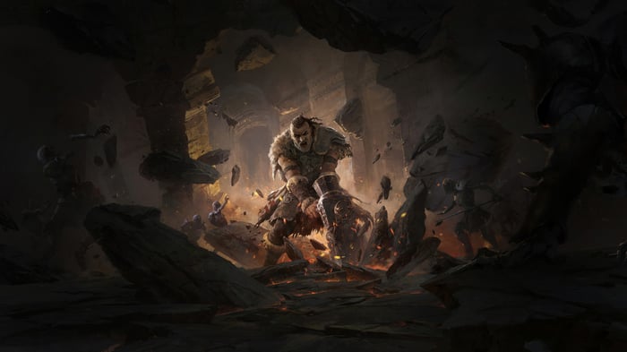 Path of Exile 2 Viking Battle in Cave