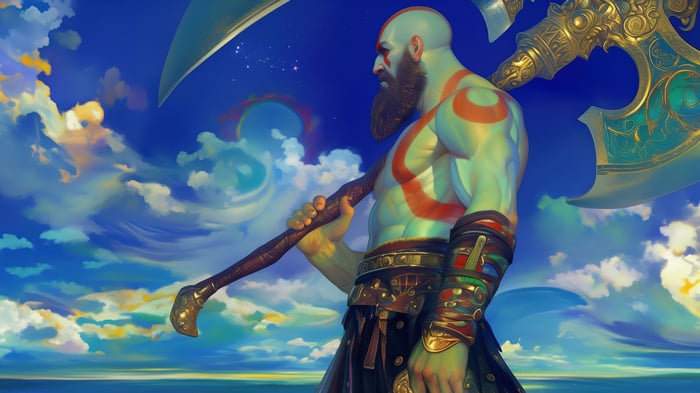 Kratos with Leviathan Axe in 4K