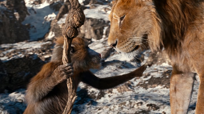 Mufasa and Rafiki in The Lion King 4K