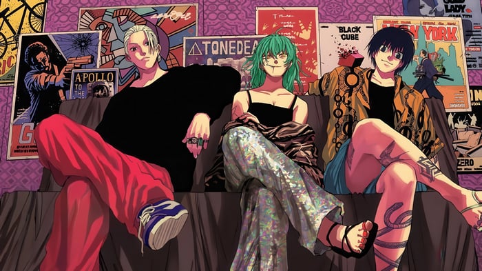 Sakamoto Days: Taro Sakamoto, Rion Akao, and Yoichi Nagumo