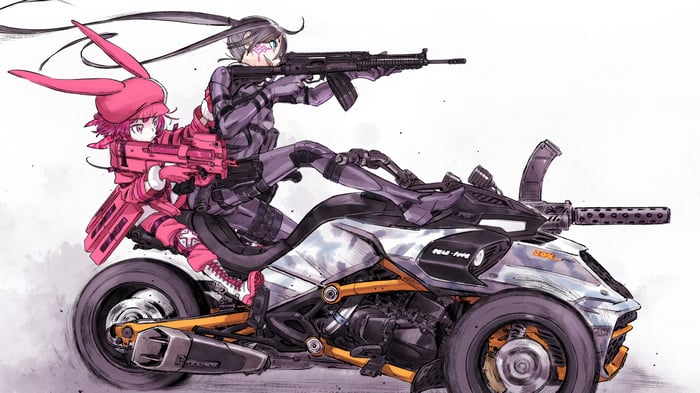 Llenn and Pitohui on a Trike in 4K