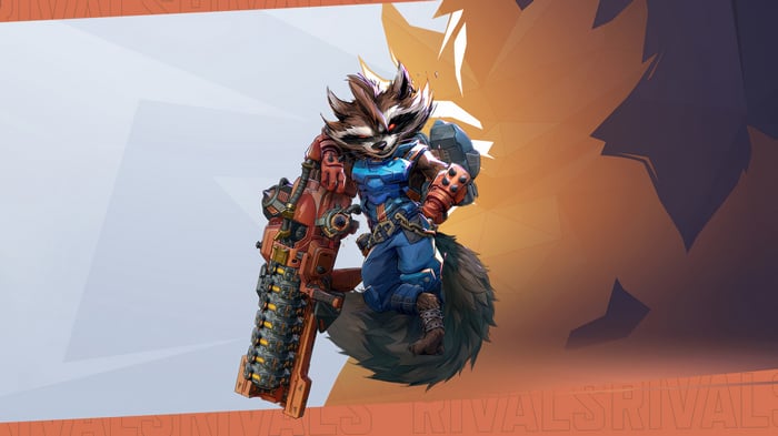 Rocket Raccoon with a large gun in Marvel Rivals 4K