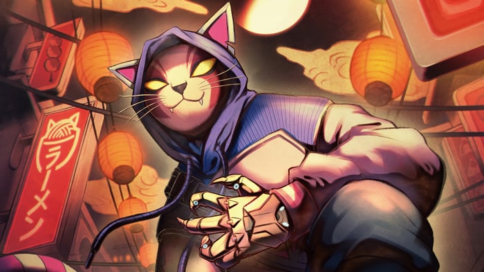 Fortnite Meowscles in a Japanese-inspired setting