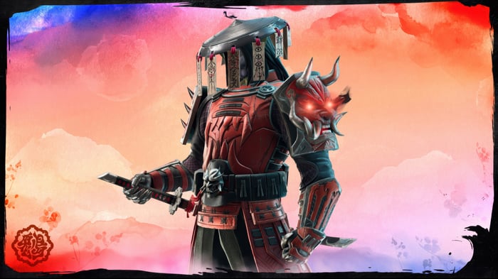 Fortnite Oni Skin with Red Armor and Swords