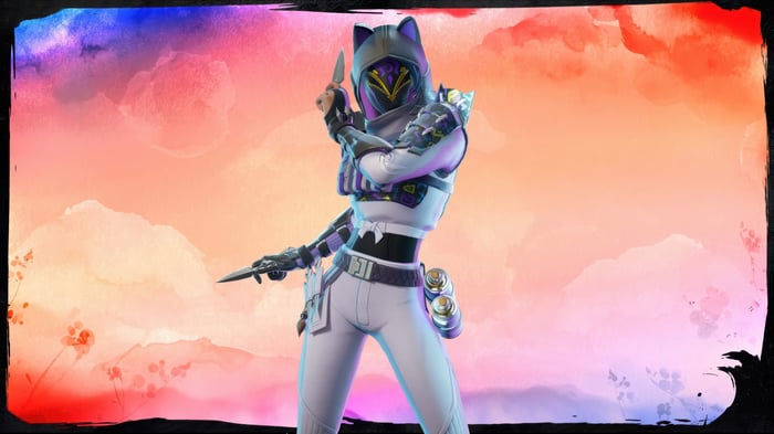 Fortnite Character with Cat Ears and Knives