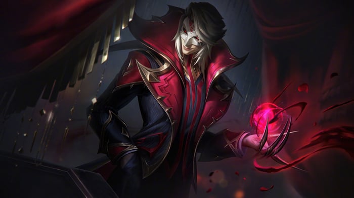 Vladimir from League of Legends with a red orb