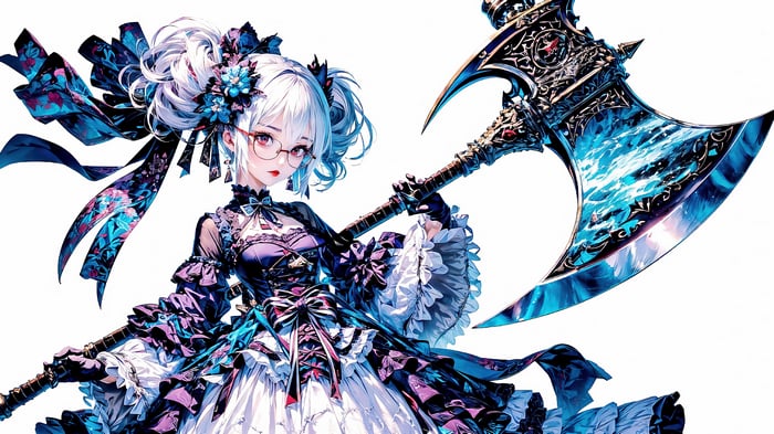 Anime Girl with Axe 4K