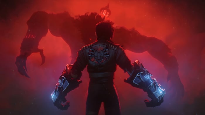 Vi and a monster in Arcane 4K