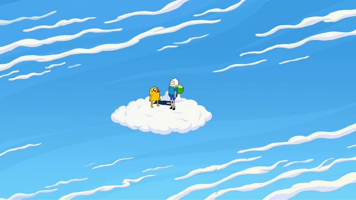 Adventure Time: Finn and Jake on a cloud 4K