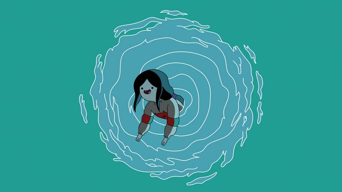 Marceline in a water vortex