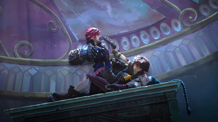 Arcane: Vi and Jinx in a confrontation