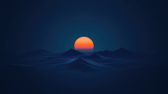 Minimalist Sunset Over Ocean Waves 4K