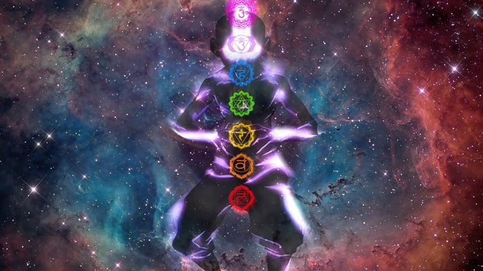 Aang with Chakras in Space 4K