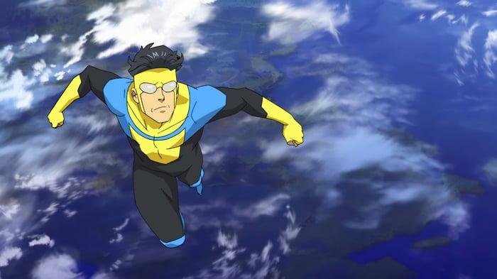 Invincible flying over Earth in 4K