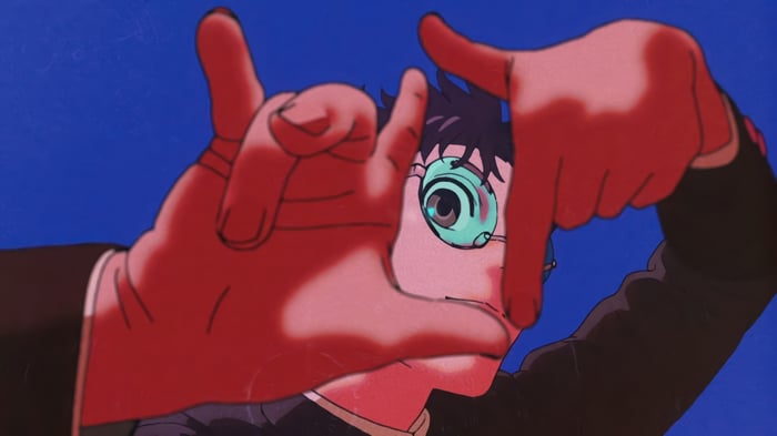Okarun framing a shot with his hands, Dandadan 4K