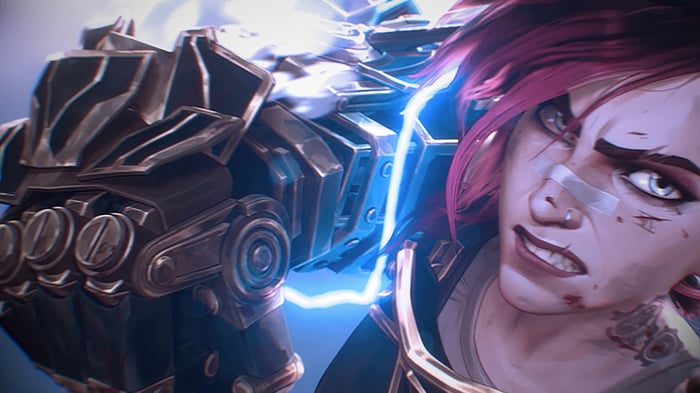Vi with Hextech Gauntlets in Arcane 4K