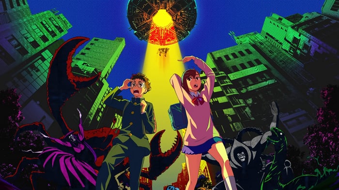 Dandadan: Momo Ayase, Okarun, UFO, and Monsters in City