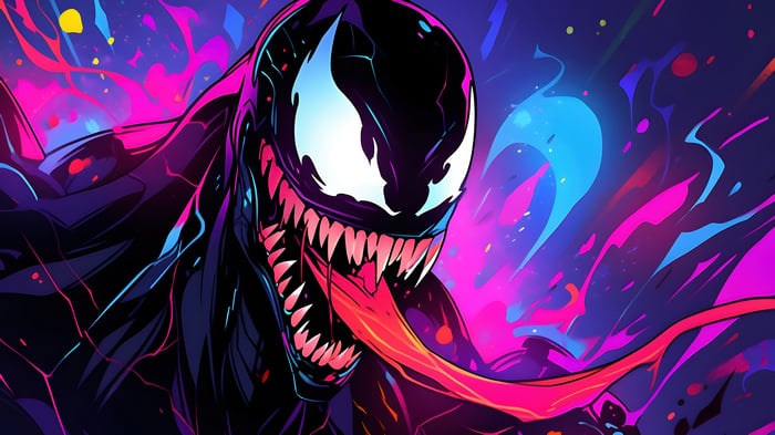 Venom in Neon Colors 4K