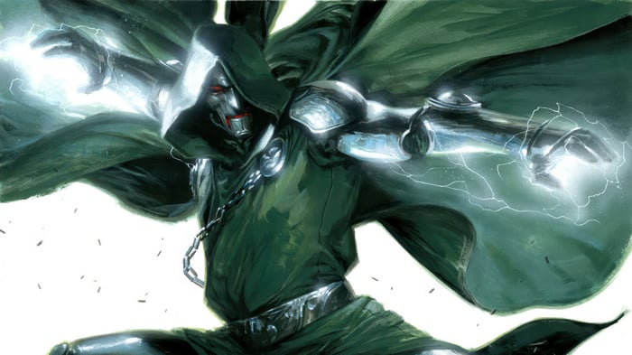 Doctor Doom using energy powers in 4K