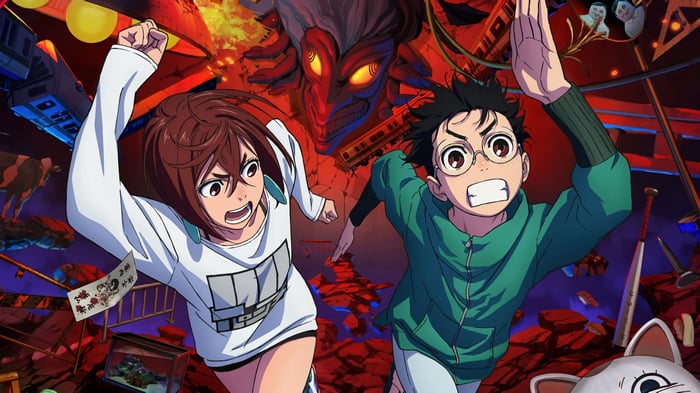 Dandadan: Momo Ayase and Okarun Running from Danger