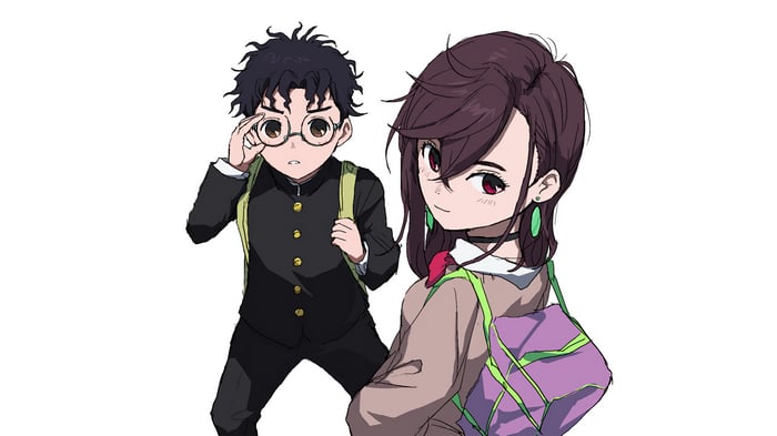 Momo Ayase and Okarun from Dandadan